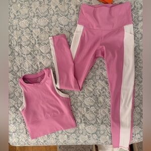 Pink and White Women's Activewear Set